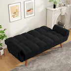 Divano letto futon da 75.39 pollici, divanetto imbottito trasformabile con schienale sdoppiato trapuntato e funzione reclinabile