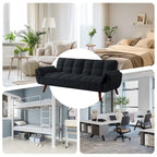 Divano letto futon da 75.39 pollici, divanetto imbottito trasformabile con schienale sdoppiato trapuntato e funzione reclinabile