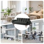 Divano letto futon da 75.39 pollici, divanetto imbottito trasformabile con schienale sdoppiato trapuntato e funzione reclinabile