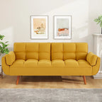 Divano letto futon da 75.39 pollici, divanetto imbottito trasformabile con schienale sdoppiato trapuntato e funzione reclinabile