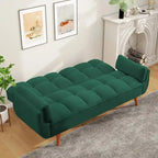 Divano letto futon da 75.39 pollici, divanetto imbottito trasformabile con schienale sdoppiato trapuntato e funzione reclinabile