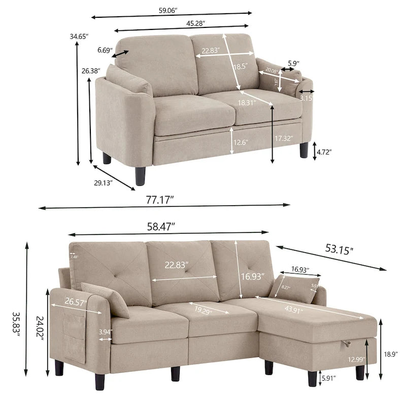 3-osaiset olohuonekalustesetit