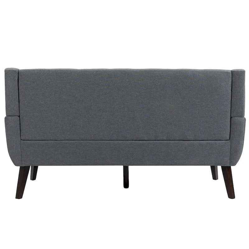 Pikowana dwuosobowa sofa z lnu i bawełny z poduszkami