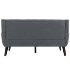 Pikowana dwuosobowa sofa z lnu i bawełny z poduszkami