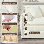 3-teiliges Chenille-Cloud-Sofa- und Sessel-Set mit tiefen Sitzflächen und 3 Kissen