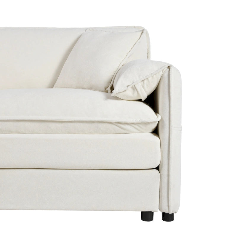 3-teiliges Chenille-Cloud-Sofa- und Sessel-Set mit tiefen Sitzflächen und 3 Kissen