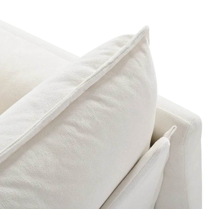 3-teiliges Chenille-Cloud-Sofa- und Sessel-Set mit tiefen Sitzflächen und 3 Kissen