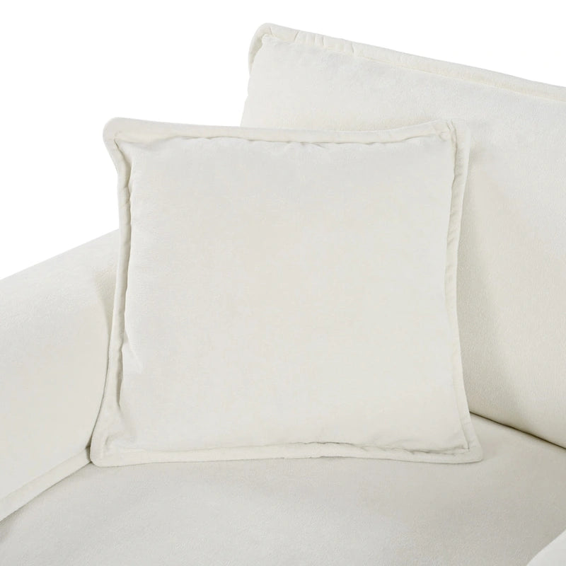3-teiliges Chenille-Cloud-Sofa- und Sessel-Set mit tiefen Sitzflächen und 3 Kissen