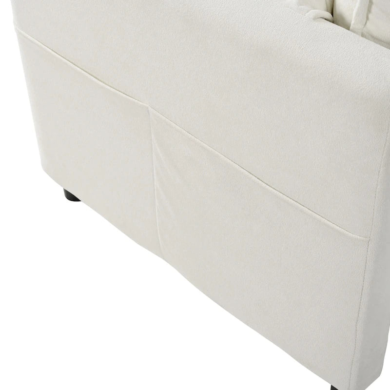 3-teiliges Chenille-Cloud-Sofa- und Sessel-Set mit tiefen Sitzflächen und 3 Kissen