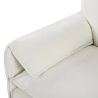 3-teiliges Chenille-Cloud-Sofa- und Sessel-Set mit tiefen Sitzflächen und 3 Kissen