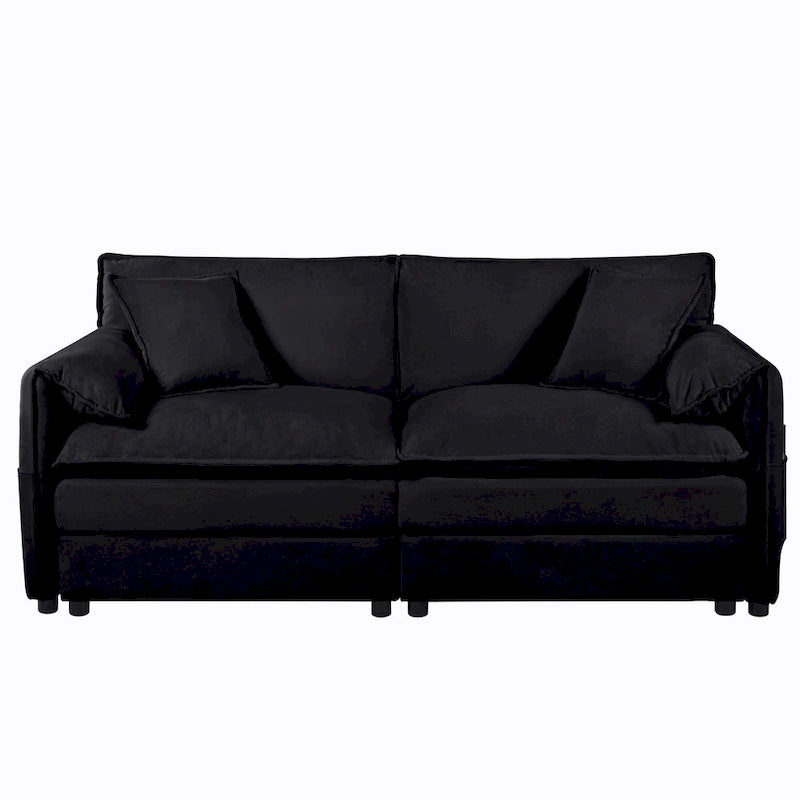 3-teiliges Chenille-Cloud-Sofa- und Sessel-Set mit tiefen Sitzflächen und 3 Kissen