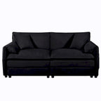 3-teiliges Chenille-Cloud-Sofa- und Sessel-Set mit tiefen Sitzflächen und 3 Kissen