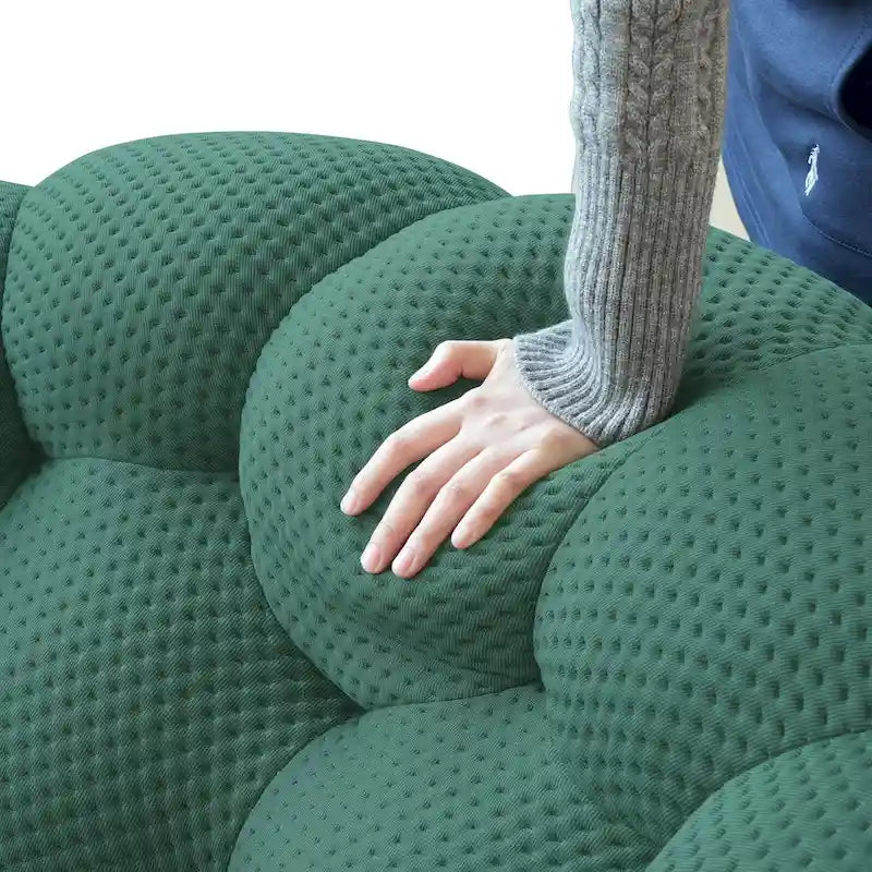 Divano a bolle in tessuto a nido d'ape 3D con rivestimento, 2 PEZZI: divano a 3 posti a bolle e divano singolo per il soggiorno