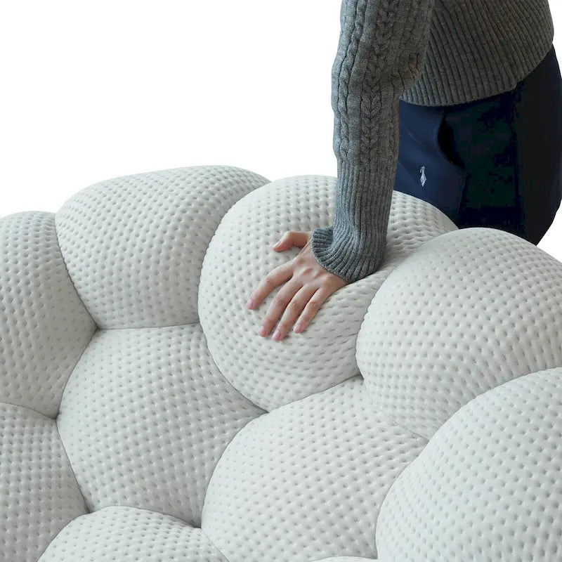 Divano a bolle in tessuto a nido d'ape 3D con rivestimento, 2 PEZZI: divano a 3 posti a bolle e divano singolo per il soggiorno