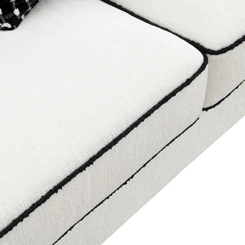 Furniture of America Anastasia moderne witte chenille tweezitsbank met sierkussens