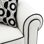 Furniture of America Anastasia moderne witte chenille tweezitsbank met sierkussens