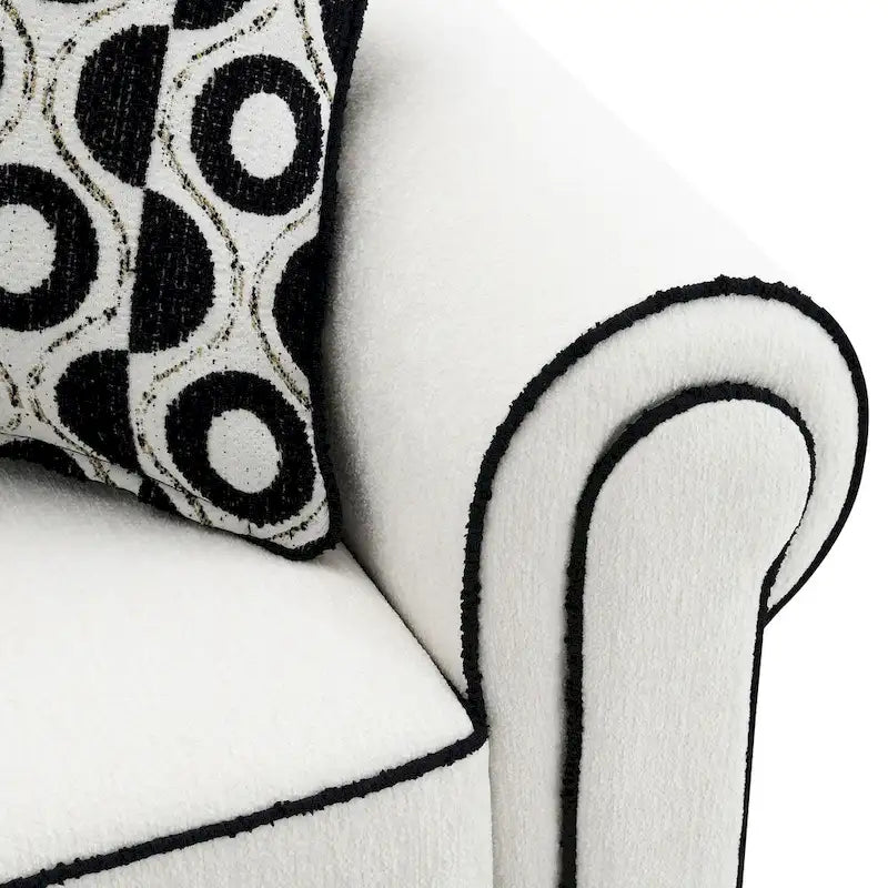 Furniture of America Anastasia moderne witte chenille tweezitsbank met sierkussens