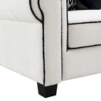 Furniture of America Anastasia moderne witte chenille tweezitsbank met sierkussens