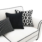 Furniture of America Anastasia moderne witte chenille tweezitsbank met sierkussens