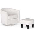 Moderne draaibare accentfauteuil met voetenbank voor woonkamer of slaapkamer