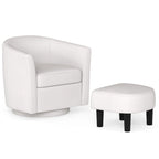 Moderne draaibare accentfauteuil met voetenbank voor woonkamer of slaapkamer