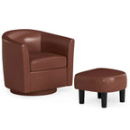 Moderne draaibare accentfauteuil met voetenbank voor woonkamer of slaapkamer