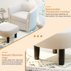 Moderne draaibare accentfauteuil met voetenbank voor woonkamer of slaapkamer