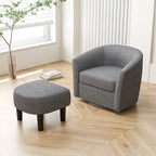 Moderne draaibare accentfauteuil met voetenbank voor woonkamer of slaapkamer