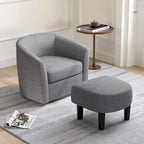 Moderne draaibare accentfauteuil met voetenbank voor woonkamer of slaapkamer