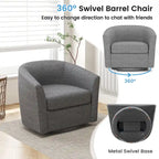 Moderne draaibare accentfauteuil met voetenbank voor woonkamer of slaapkamer