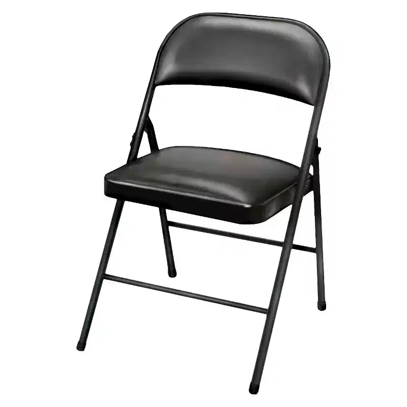 29.52" Vinyl Padded Folding Chair Black