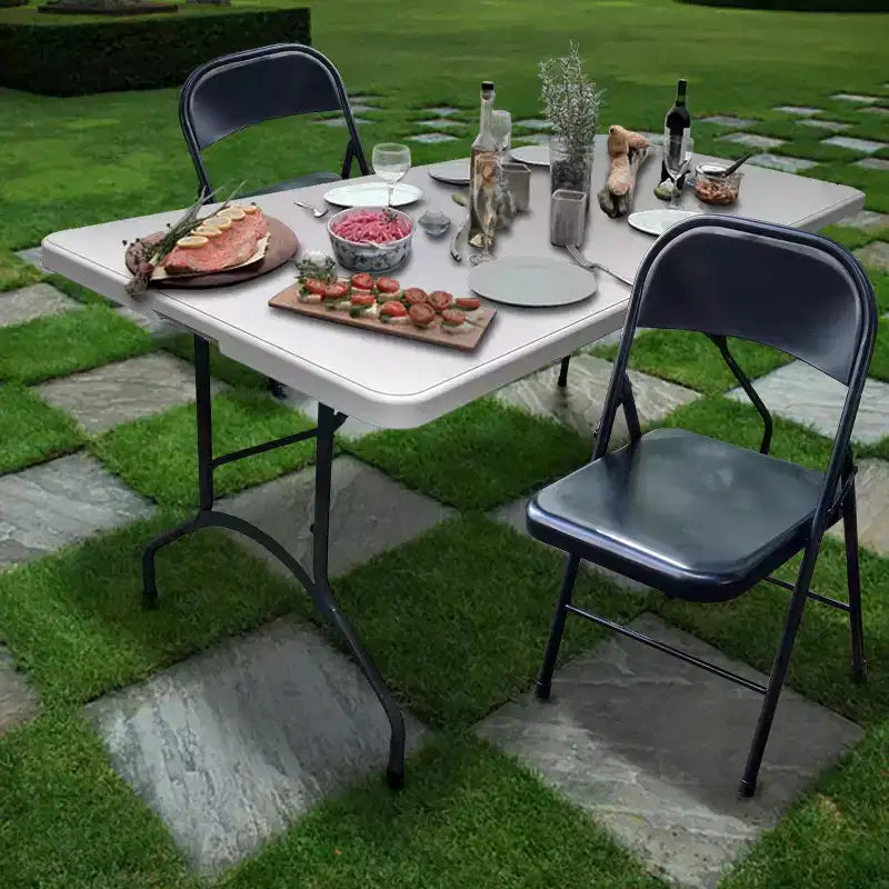 29.52" Vinyl Padded Folding Chair Black