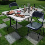 29.52" Vinyl Padded Folding Chair Black