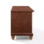 TV Stand for TVs up to 60" Dark Red -: Entertainment Center with Adjustable Shelves & Cable Management