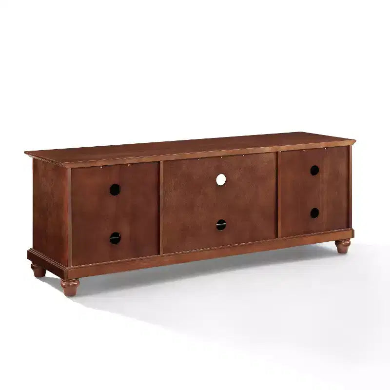 TV Stand for TVs up to 60" Dark Red -: Entertainment Center with Adjustable Shelves & Cable Management