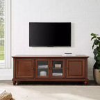 TV Stand for TVs up to 60" Dark Red -: Entertainment Center with Adjustable Shelves & Cable Management