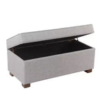 Tufted Top Storage Ottoman - Gray - ™ Upholstered Rectangular Furniture with Lid