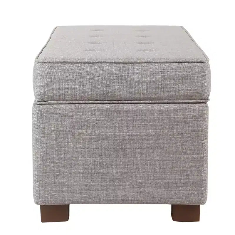 Tufted Top Storage Ottoman - Gray - ™ Upholstered Rectangular Furniture with Lid