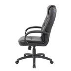 Executive High Back Chair Black -: Ergonomic, Swivel, Adjustable Height, Metal Frame