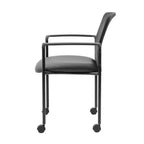 Silla para invitados de malla con brazos fijos y estructura metálica: apilable, respaldo transpirable