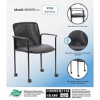 Silla para invitados de malla con brazos fijos y estructura metálica: apilable, respaldo transpirable