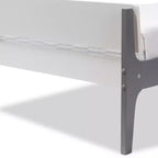 Twin Modern Classic Mission Style Finished Wood Platform Bed White/Gray -