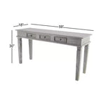 Mesa consola de estilo campestre de caoba, gris