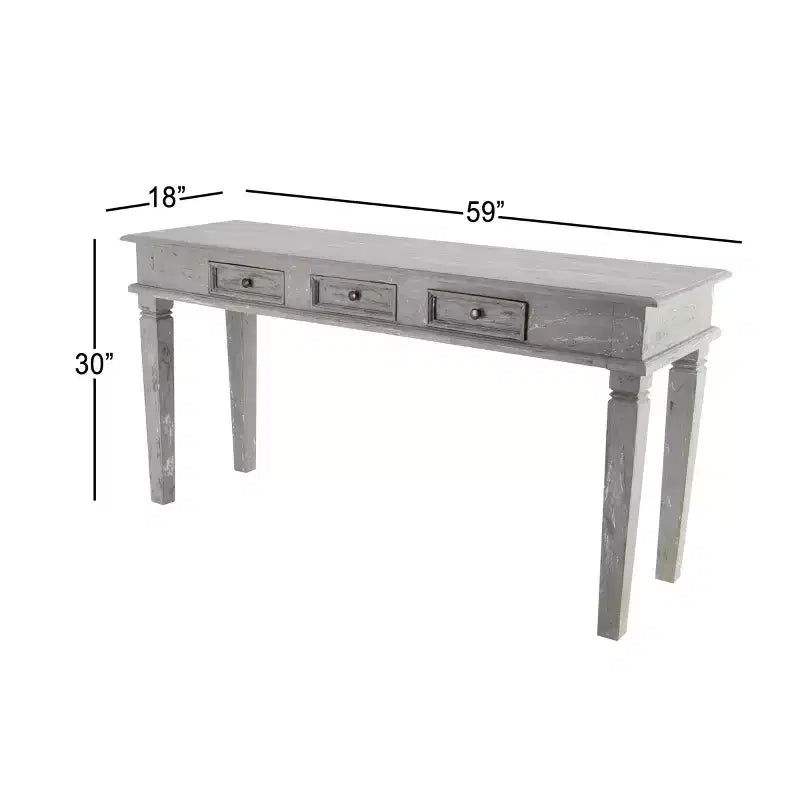 Mesa consola de estilo campestre de caoba, gris