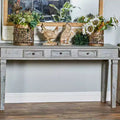 Mesa consola de estilo campestre de caoba, gris