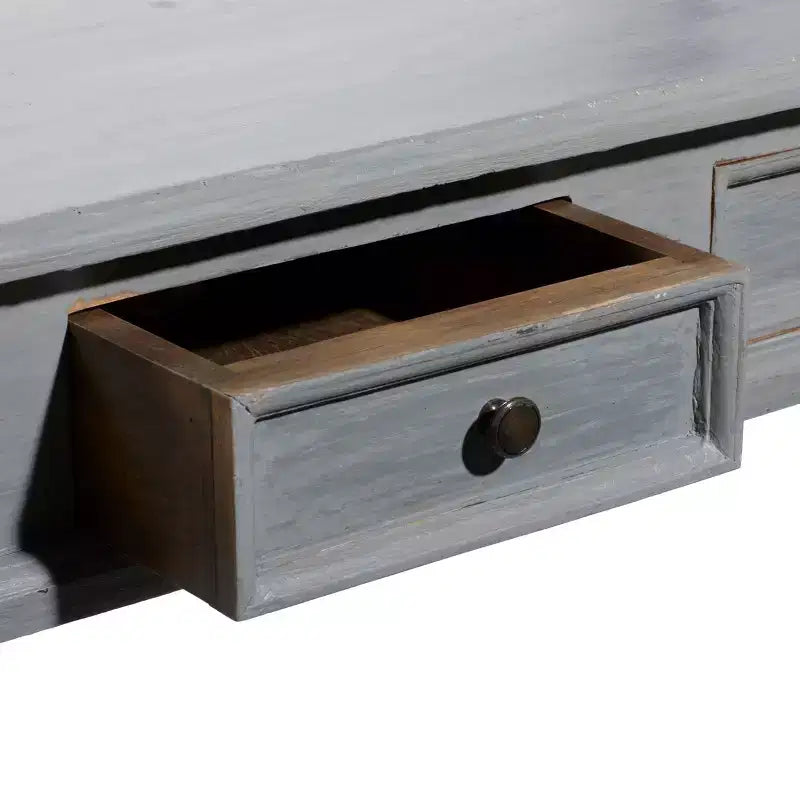 Mesa consola de estilo campestre de caoba, gris