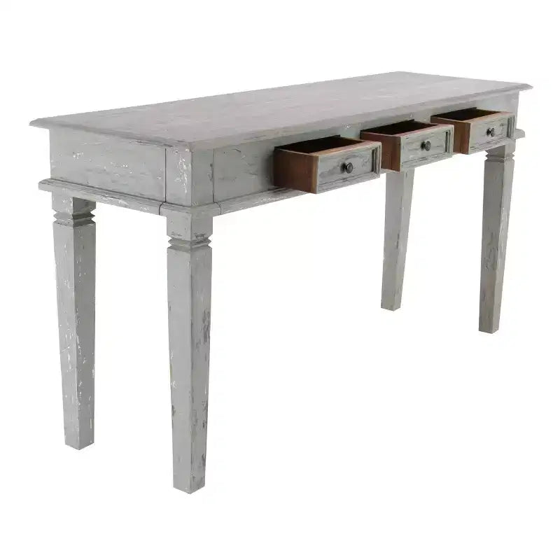 Mesa consola de estilo campestre de caoba, gris