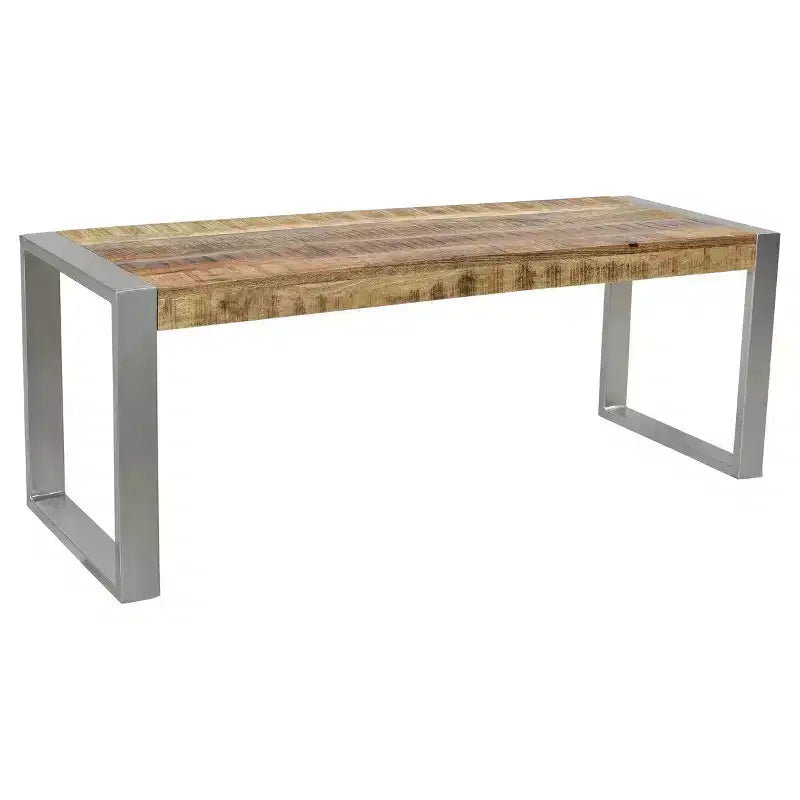 Reclaimed wood and Silver Metal - Bench -