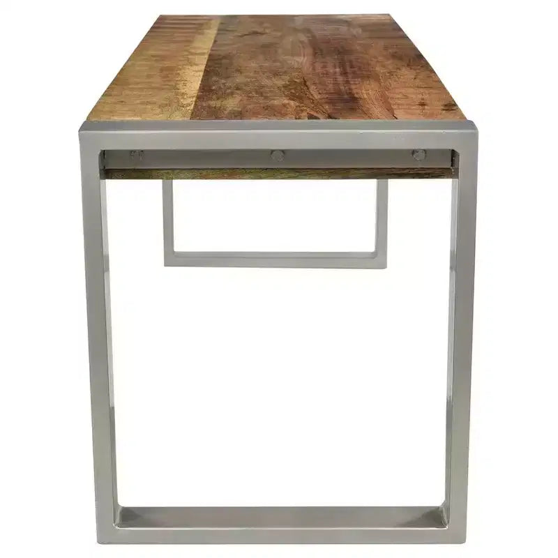 Reclaimed wood and Silver Metal - Bench -