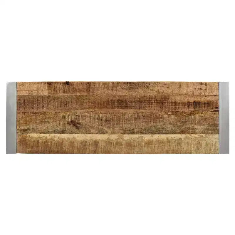 Reclaimed wood and Silver Metal - Bench -